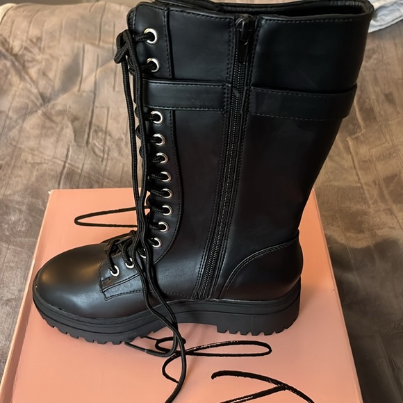 Wild Pair — Black Lace Up Combat Boots - Picture 3 of 6